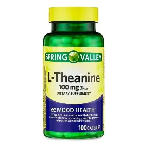 ال تیانین اسپرینگ والی 100 عددی Spring Valley L-Theanine 100 mg کالای اصل با ضمانت مرجوعی