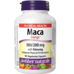 ماکا وبر نچرالز همراه با جینسینگ WEBBER NATURALS MACA 500/200MGتعداد150عددی